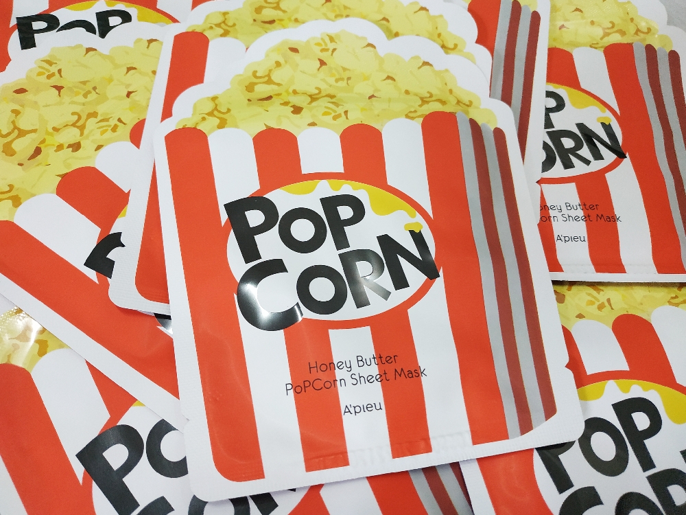 sheet mask in a popcorn like package